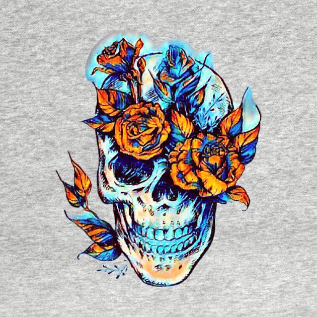 Skull Flowers by Lees Tees